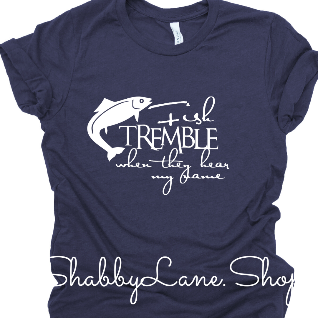 Fish Fear My Name - Heather Navy tee Shabby Lane