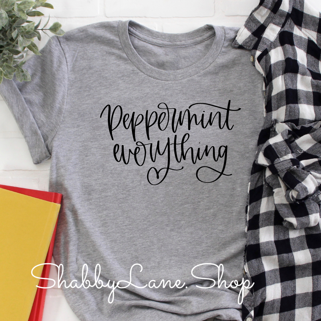 Peppermint everything- Gray tee Shabby Lane