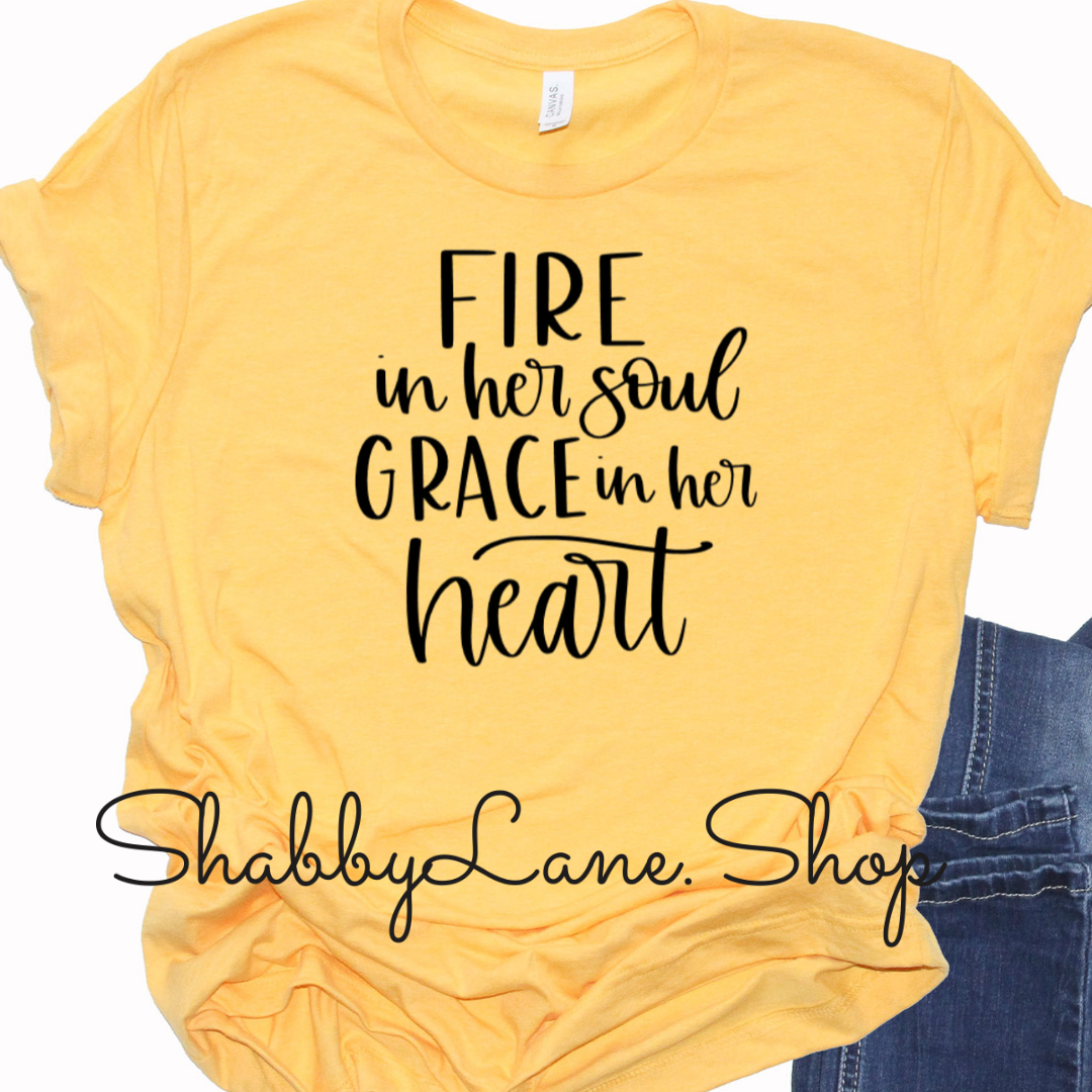 Fire in her soul - yellow tee Shabby Lane