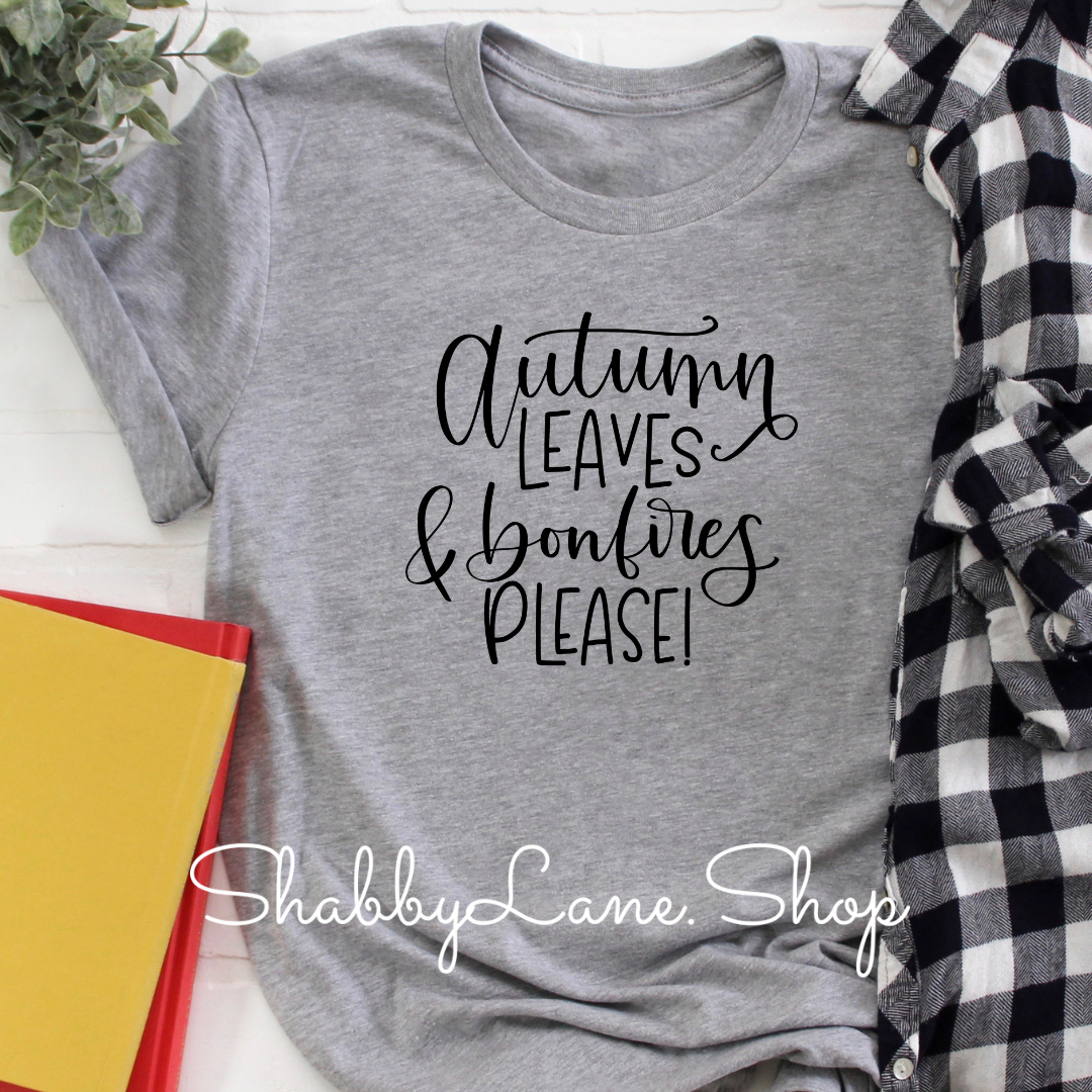 Autumn Leaves and Bonfires please! Gray tee Shabby Lane