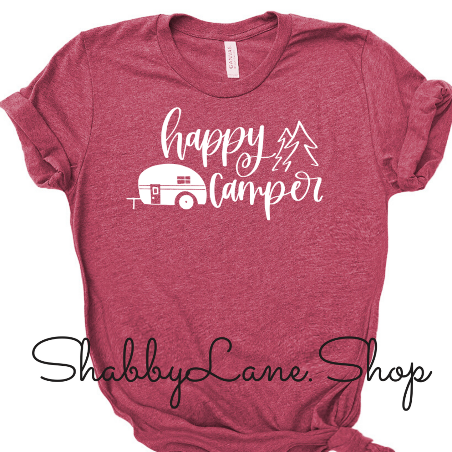 Happy Camper Raspberry camper tee Shabby Lane