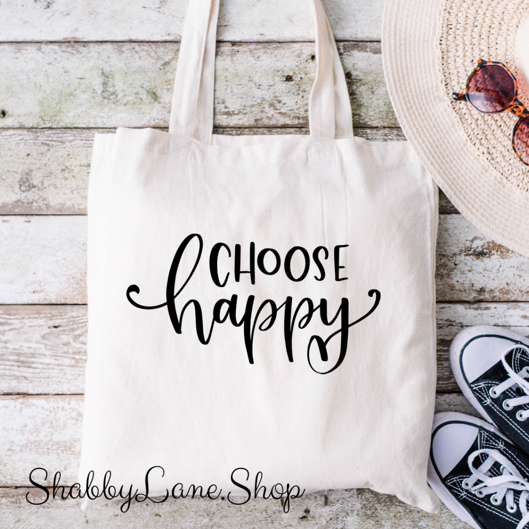 Sweet canvas market tote - choose happy Shabby Lane