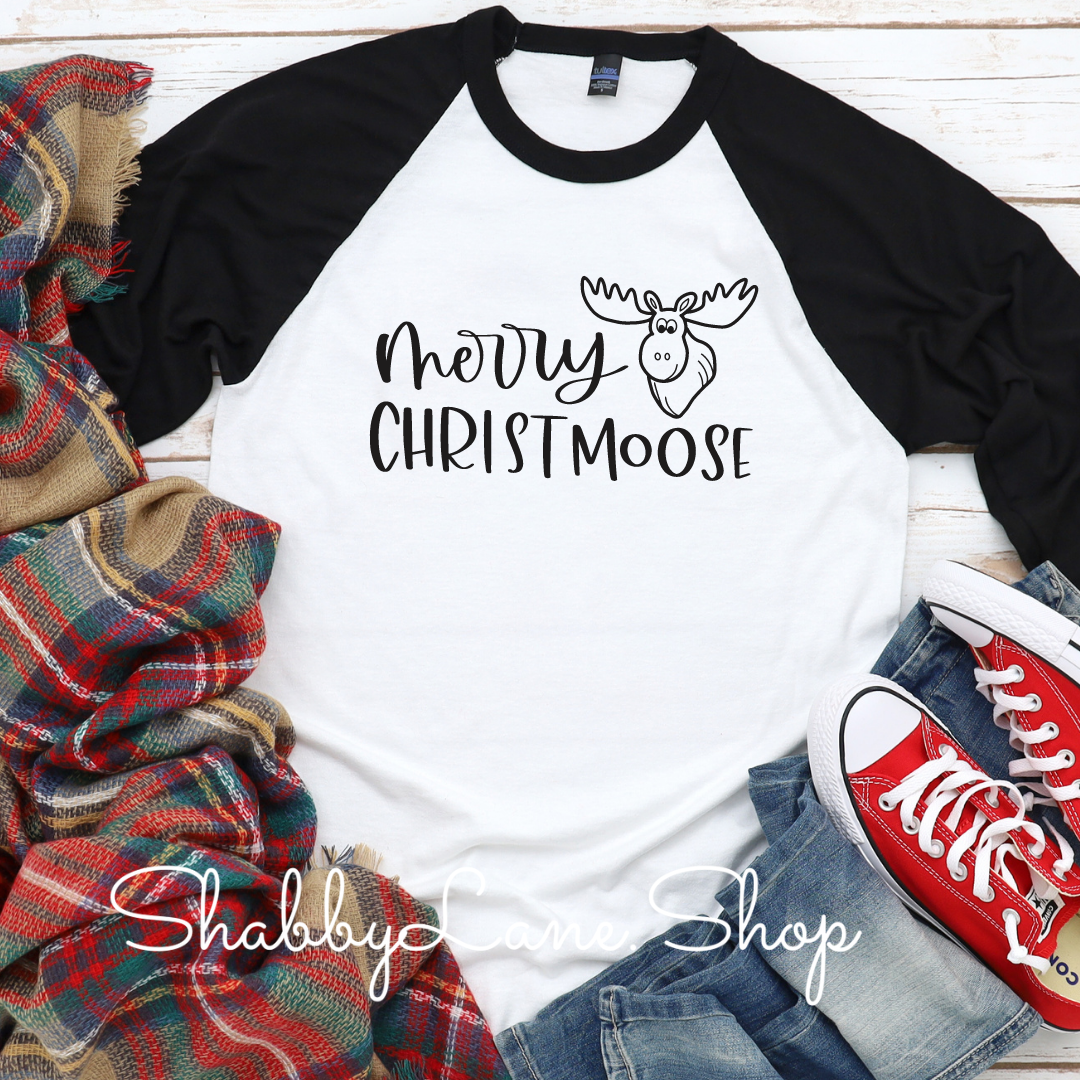 Merry Christmoose - black sleeves tee Shabby Lane