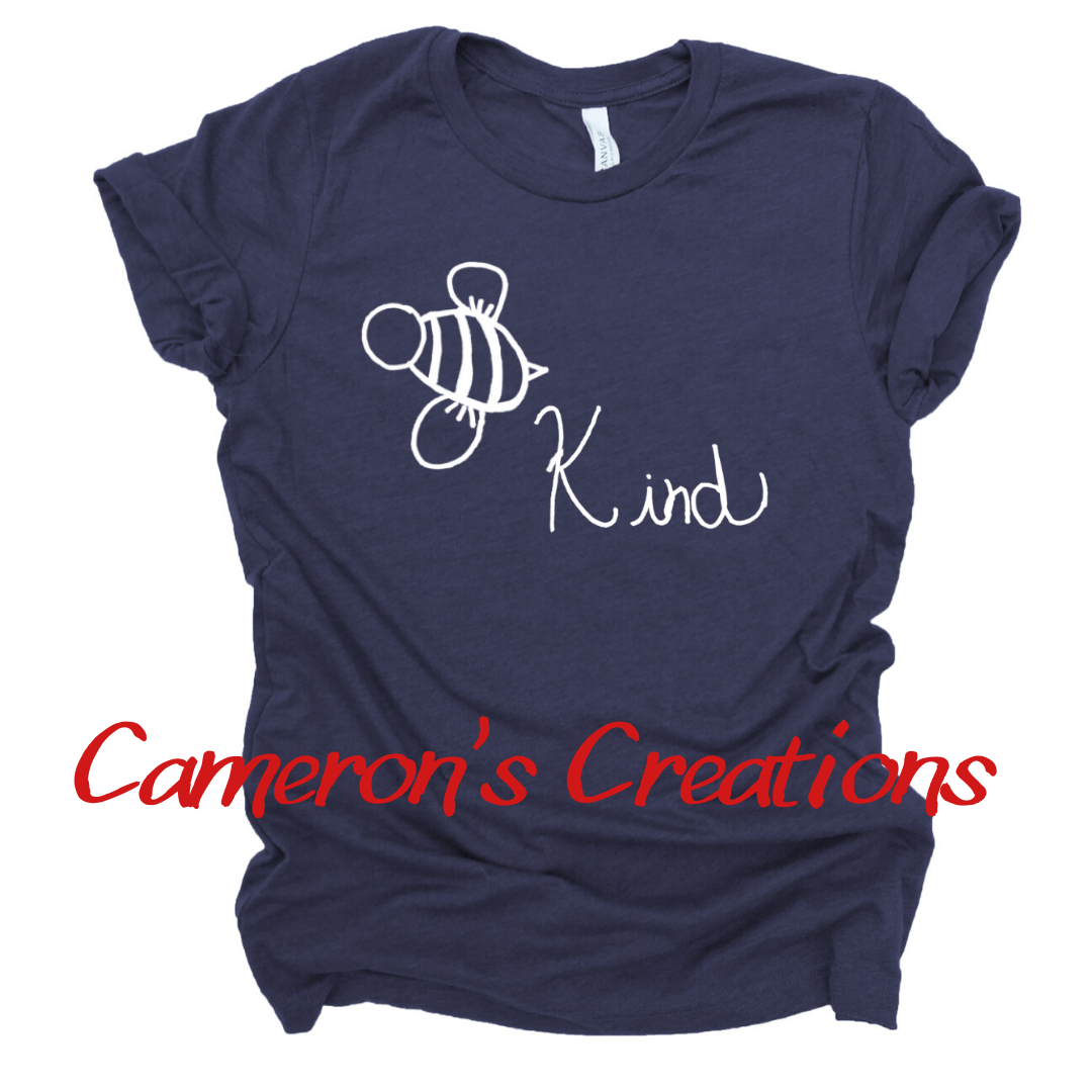 Bee Kind - Cameron Collection Heather Navy tee Shabby Lane