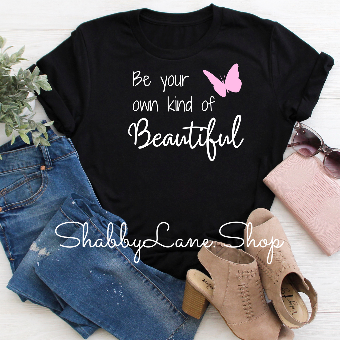 Own Kind of Beautiful - Black tee tee Shabby Lane