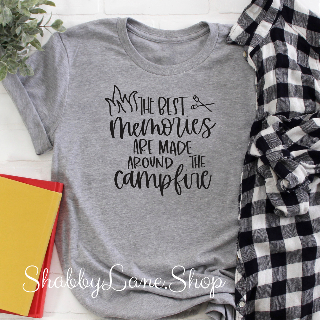 The best memories are made around the Campfire - T-Shirt light Gray tee Shabby Lane