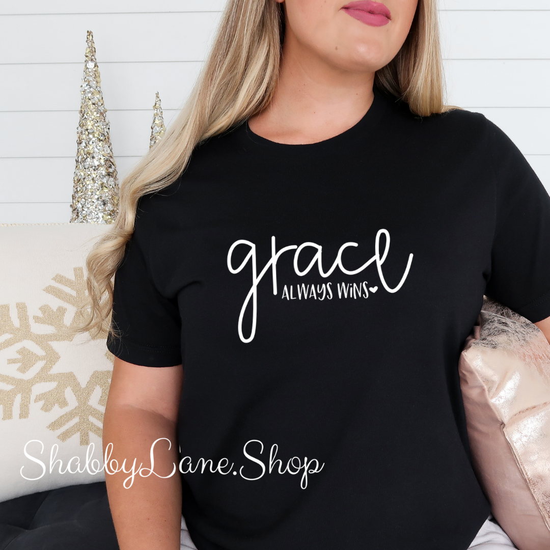 Grace always wins - black T-shirt tee Shabby Lane