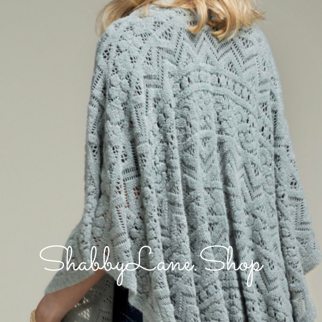 Lovely Ruana Chevron with flowers - light grey Shabby Lane