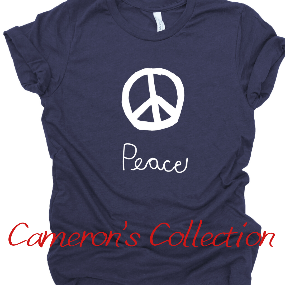 Peace - Cameron Collection Heather Navy tee Shabby Lane