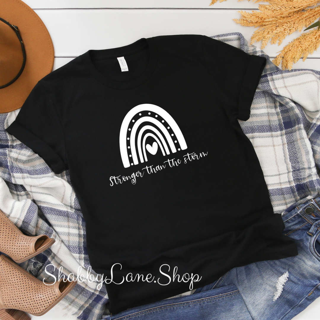 Rainbow stronger than the storm - Black tee Shabby Lane