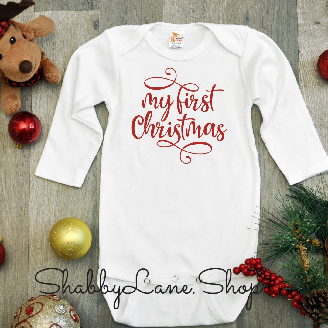 My 1st Christmas bodysuit- white Shabby Lane