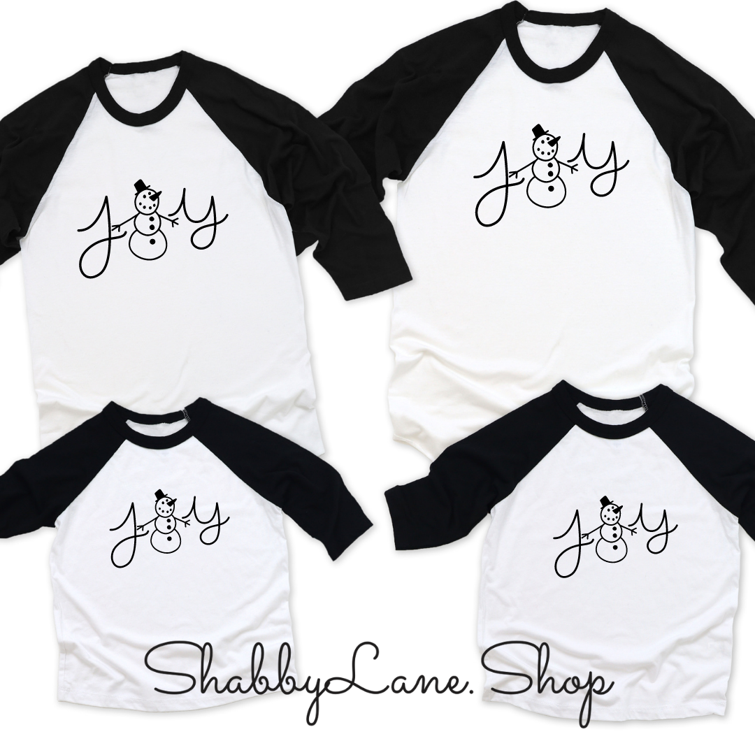 Joy snowman unisex - black sleeves tee Shabby Lane