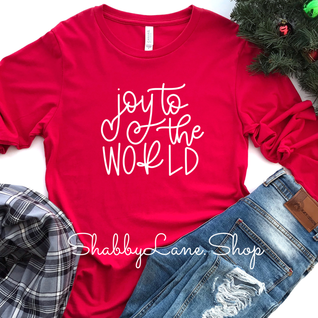 Joy to the World - red long sleeve tee Shabby Lane