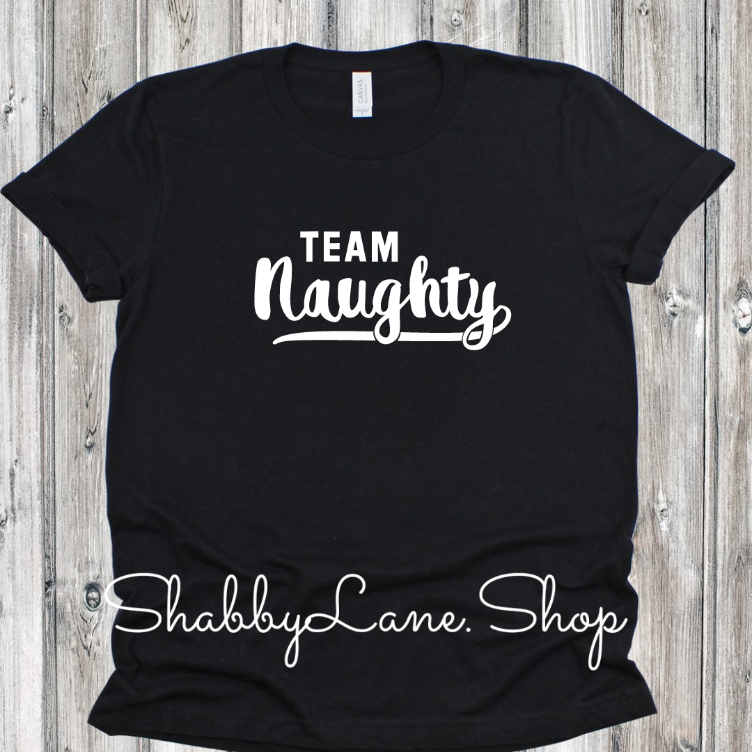 Team naughty - Black tee Shabby Lane