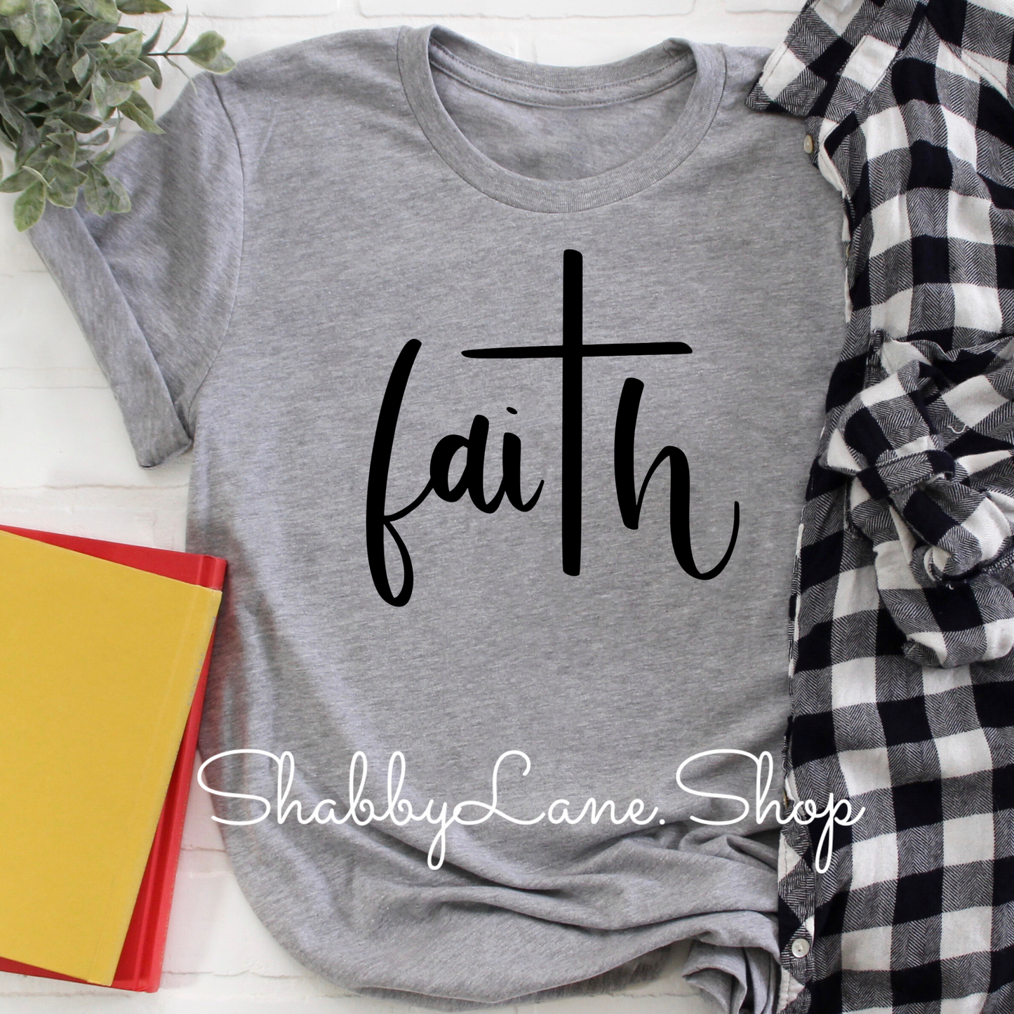 Faith Heather gray tee tee Shabby Lane