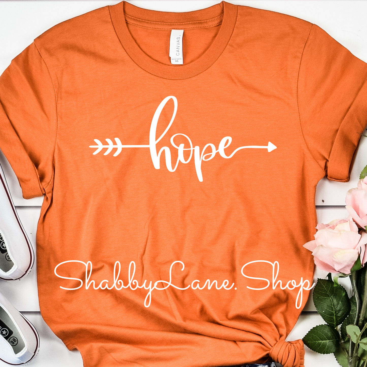 Hope arrow - Burnt orange tee Shabby Lane