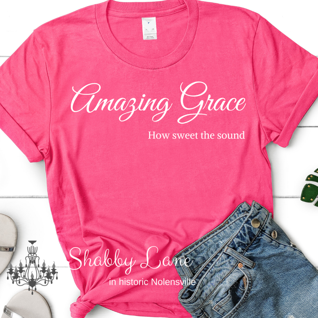 Amazing Grace how sweet the sound t-shirt pink tee Shabby Lane