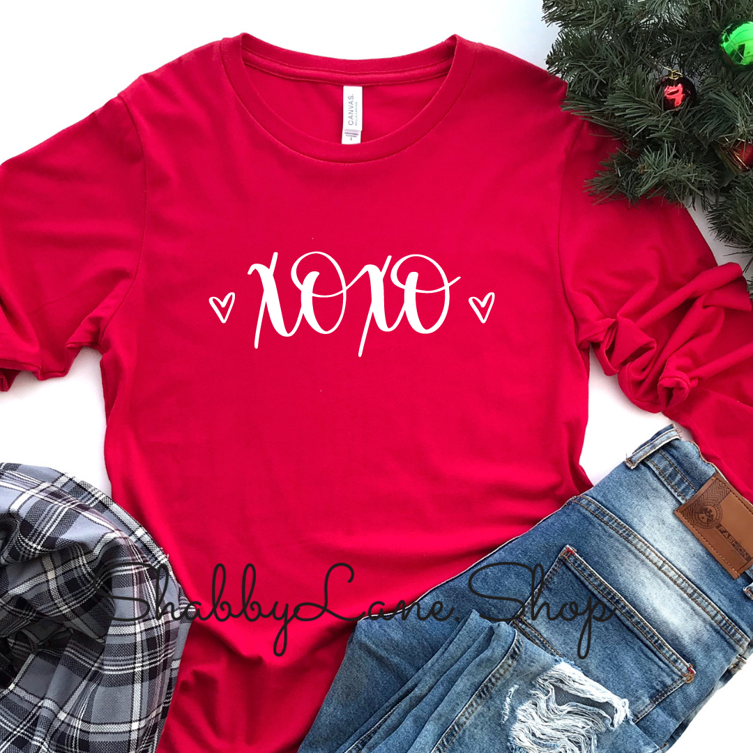 Hugs and Kisses - red t-shirt tee Shabby Lane