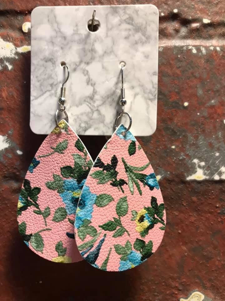 Pink Floral earrings Shabby Lane
