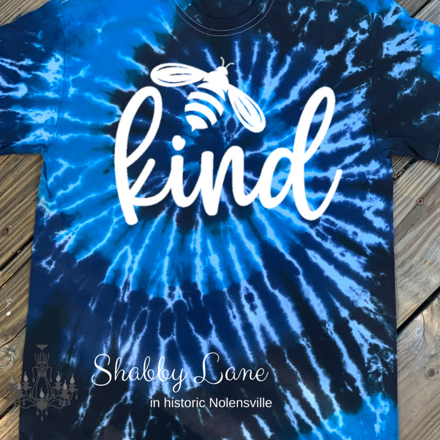 Bee Kind tie dye T-shirt dark blue tee Shabby Lane