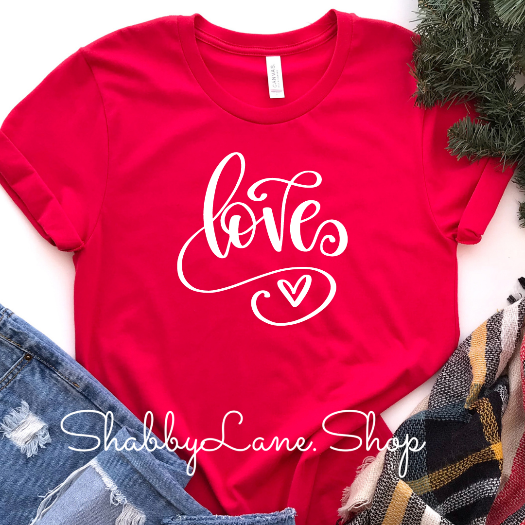 Love swirls - red T-shirt tee Shabby Lane