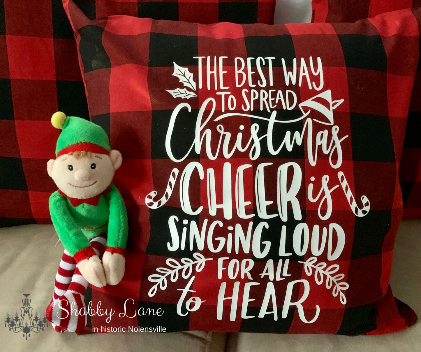 Spread Christmas Cheer pillow! Shabby Lane