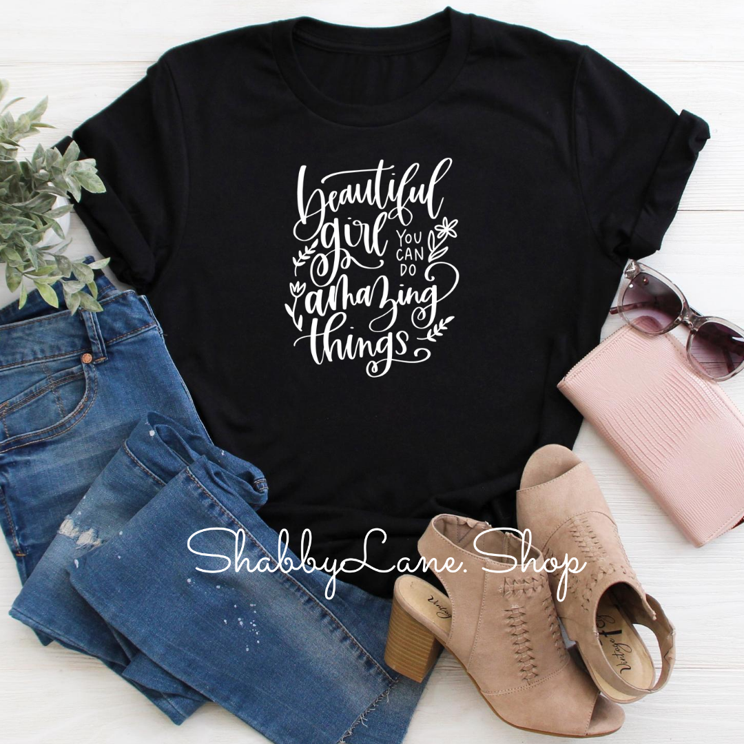 Beautiful Girl - Black tee tee Shabby Lane