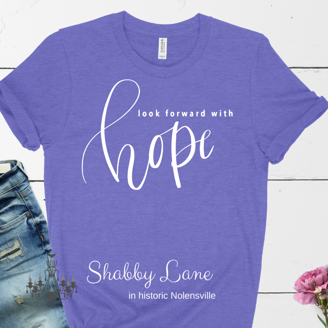Look forward with Hope T-shirt - lavender tee Shabby Lane