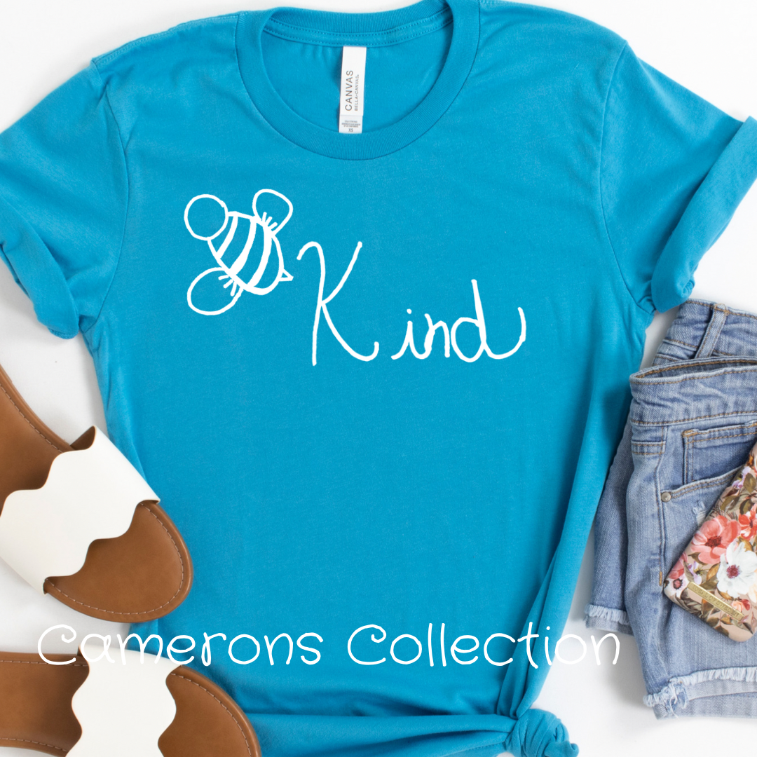 Bee Kind - Cameron Collection Aqua T-shirt tee Shabby Lane