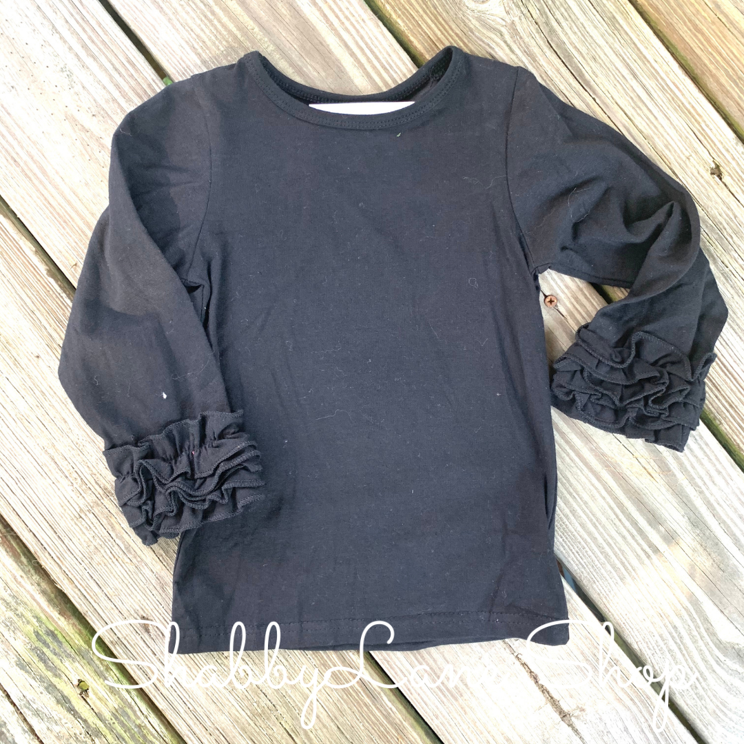 Sweet ruffle sleeve shirt - baby/toddler black Shabby Lane