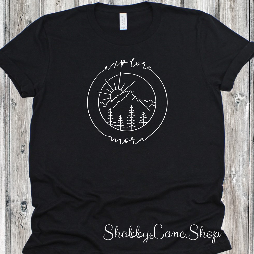 Explore more- Black T-shirt men tee Shabby Lane