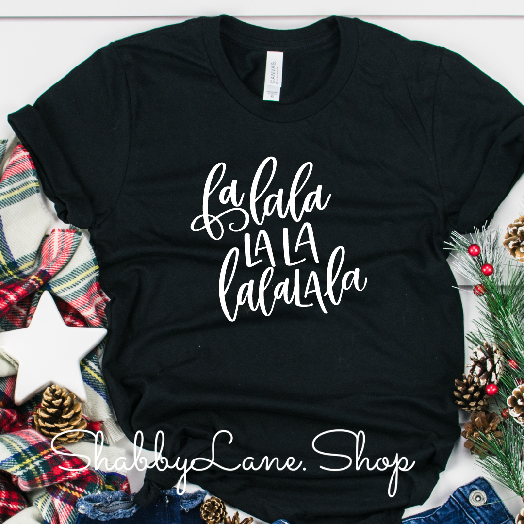 Falalala- Black tee Shabby Lane
