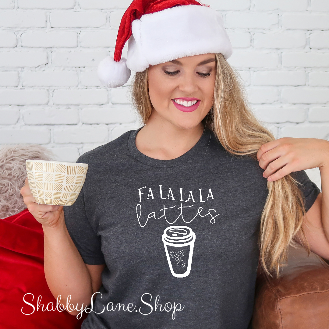 Falalala latte - T-shirt Dk Gray tee Shabby Lane