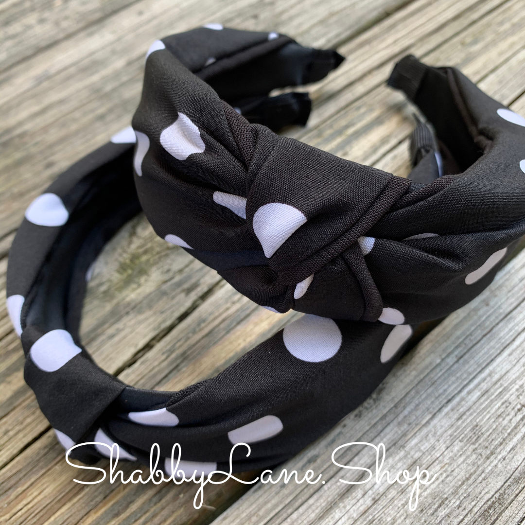 polka dot headband -black Shabby Lane