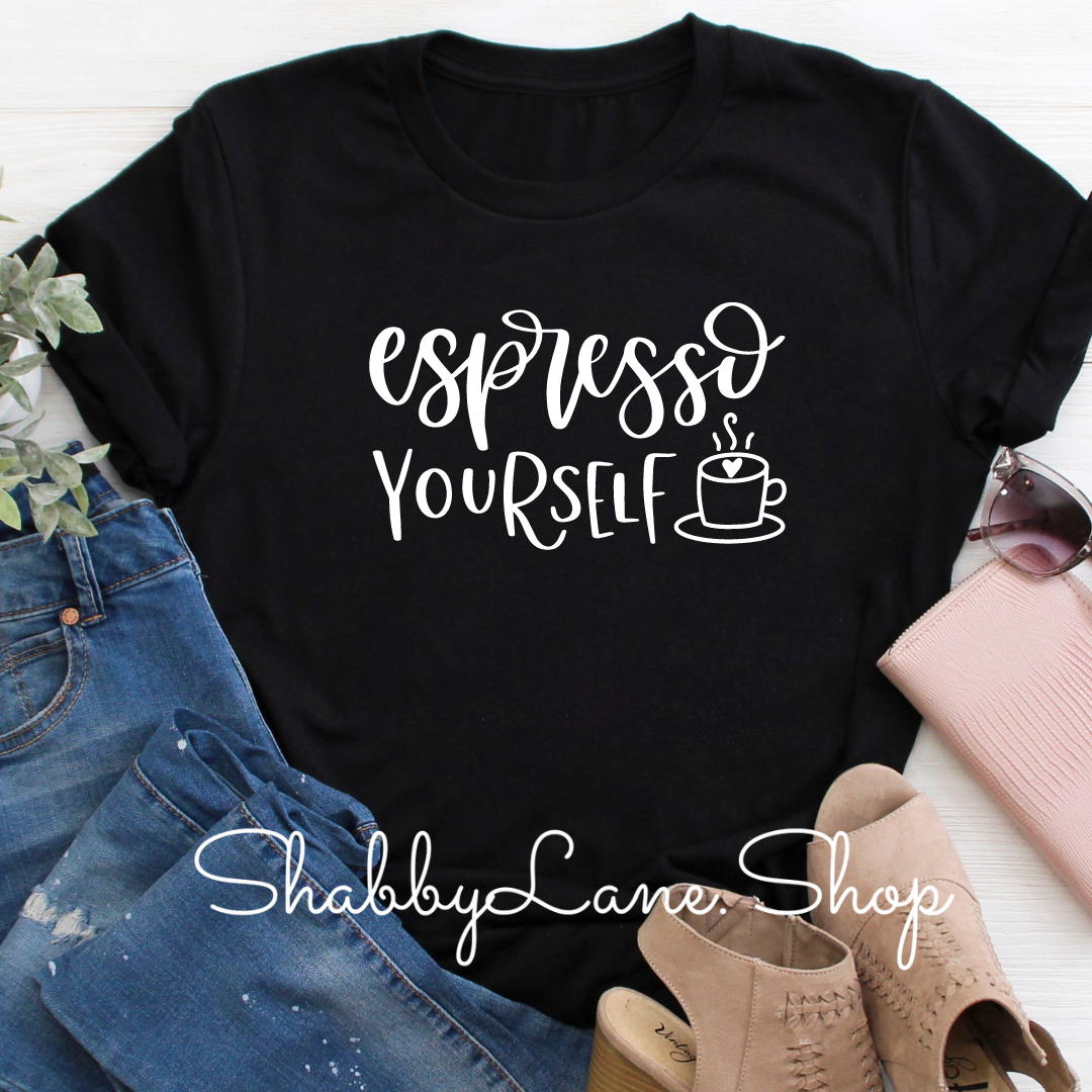 Expresso yourself T-shirt - Black tee Shabby Lane