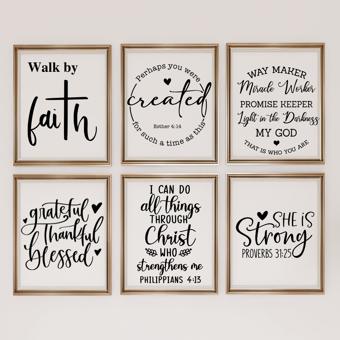 Faith based print bundle - 6 - 8x10 prints Shabby Lane
