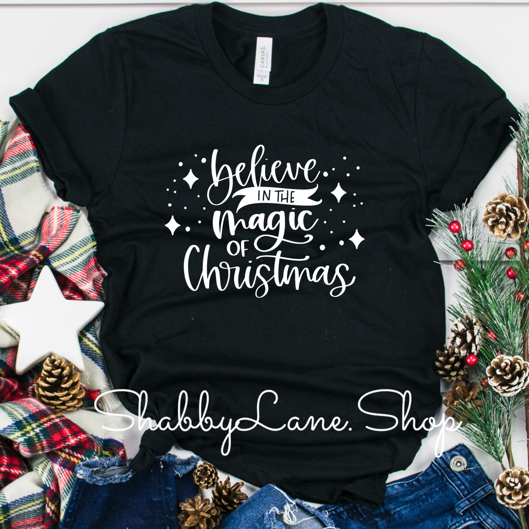 Believe in the Magic of Christmas - Black tee Shabby Lane