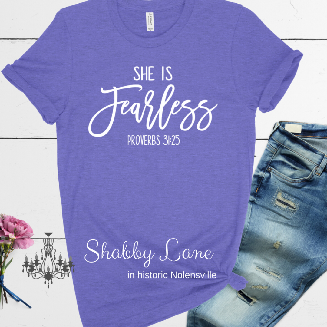 She is Fearless purple tee Shabby Lane