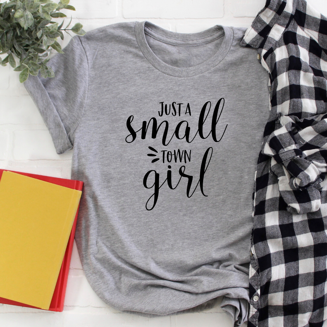 Just a Small Town Girl - Heather gray tee Shabby Lane