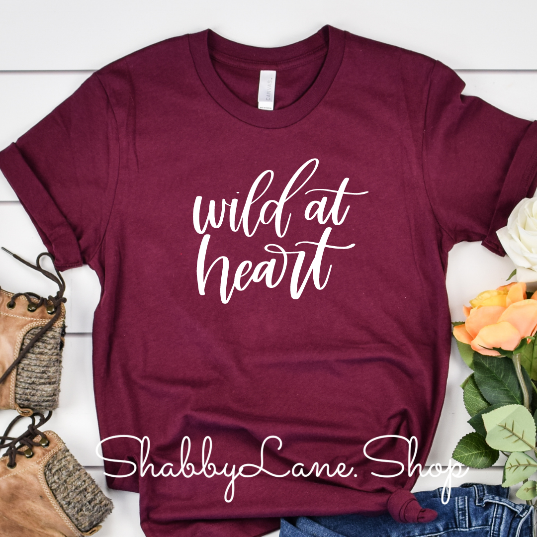 Wild at heart - maroon t-shirt tee Shabby Lane