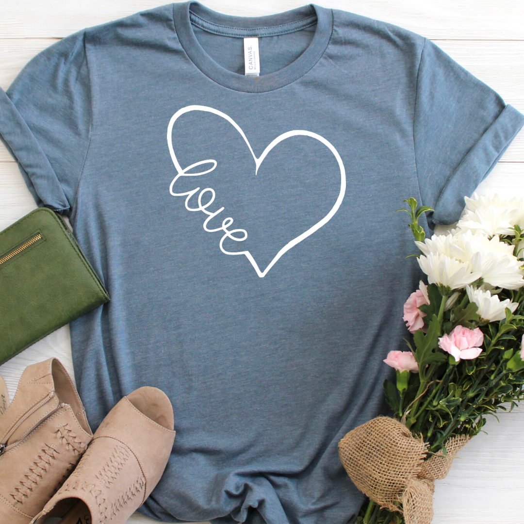 Love Heart slate blue tee tee Shabby Lane