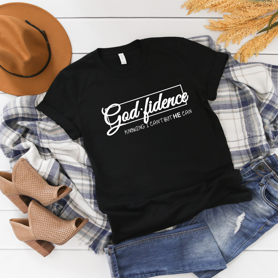 God Fidence - black tee Shabby Lane