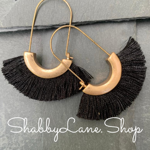 Tassel Earrings - Black Earrings Shabby Lane