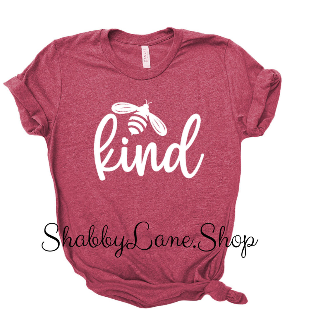 Bee Kind- T-shirt raspberry tee Shabby Lane