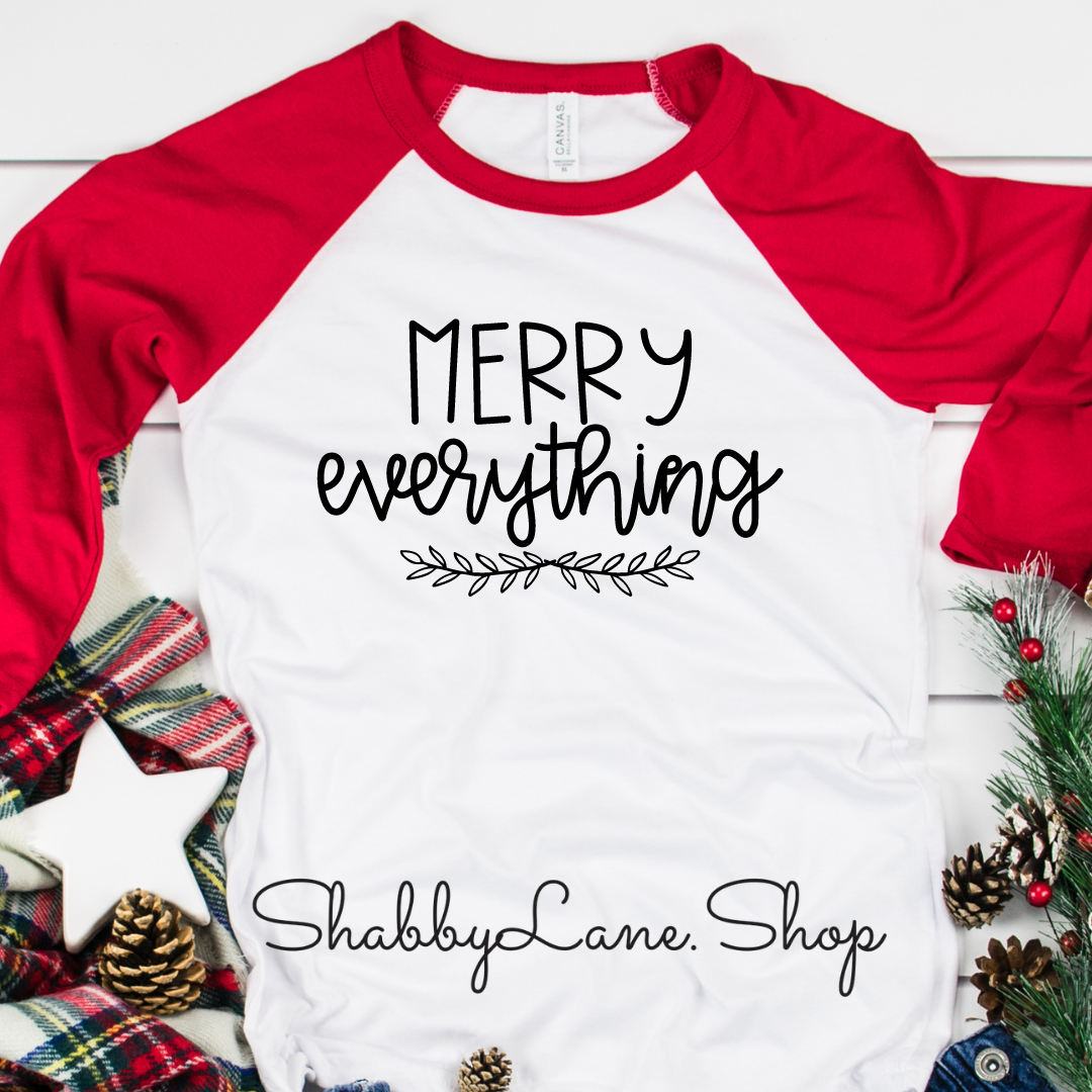 Merry everything- red sleeves tee Shabby Lane