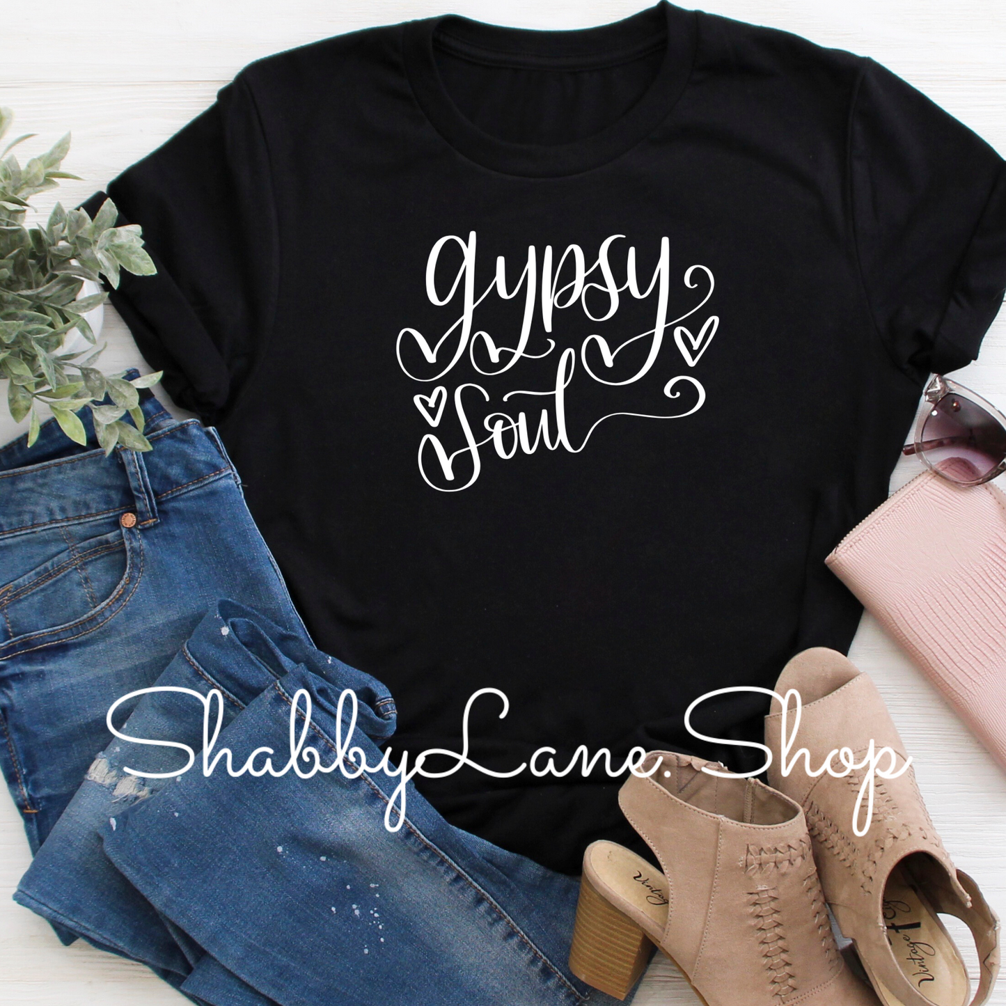 Gypsy Soul - Black t-shirt tee Shabby Lane