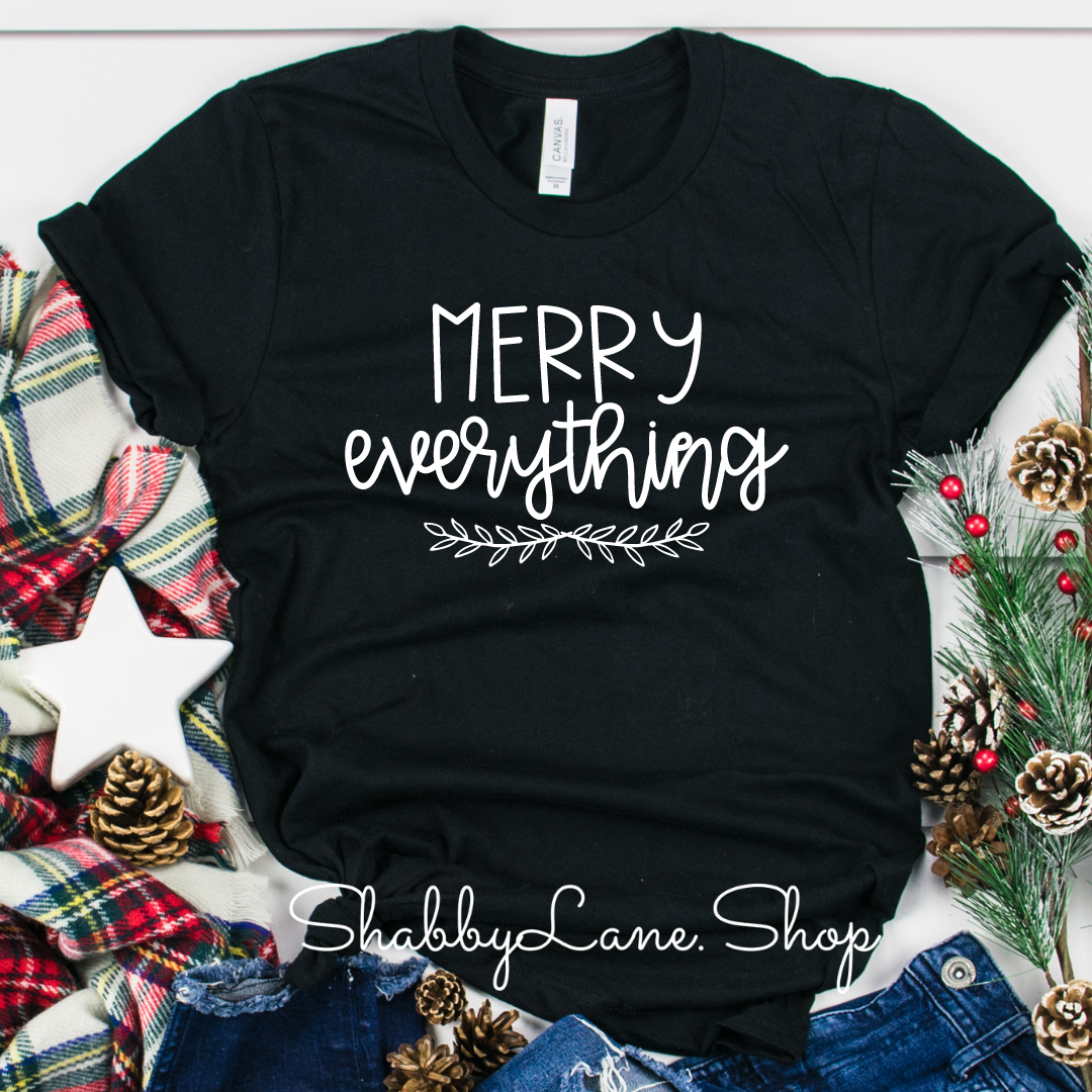 Merry everything - Black tee Shabby Lane