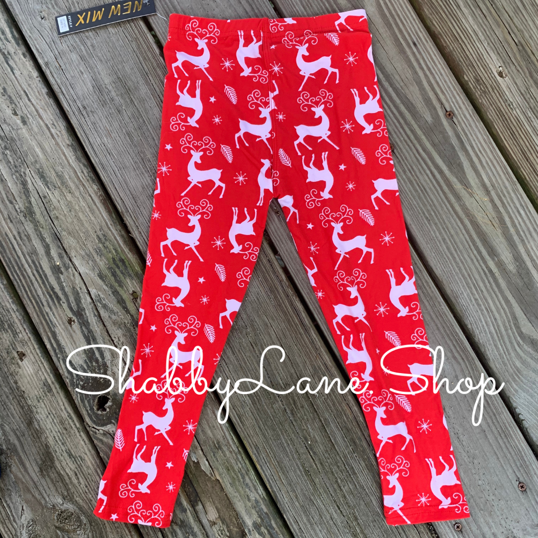 Children’s leggings - reindeer red Shabby Lane