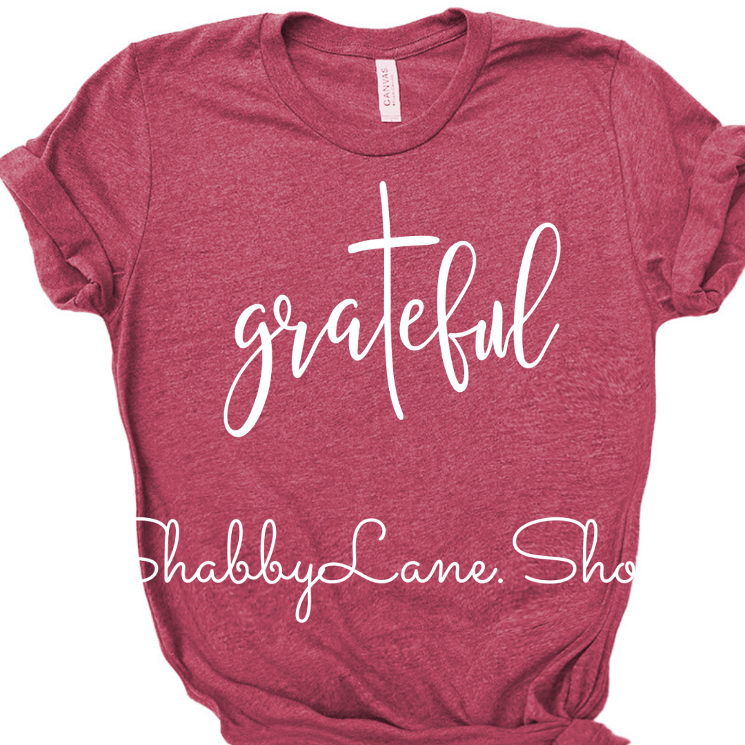Grateful Tee raspberry tee Shabby Lane