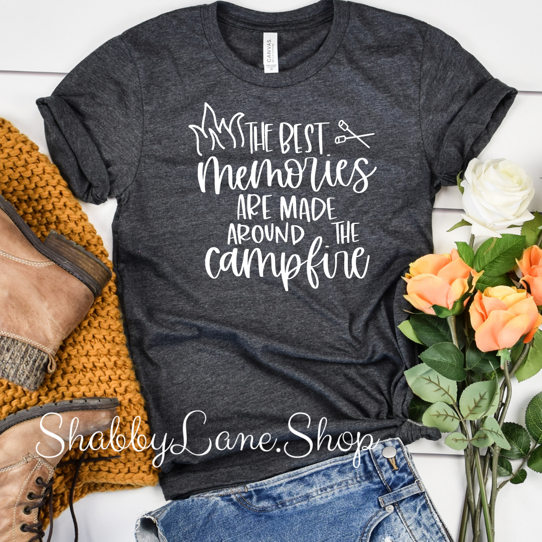 The best memories are madearound the Campfire - T-Shirt dark Gray tee Shabby Lane